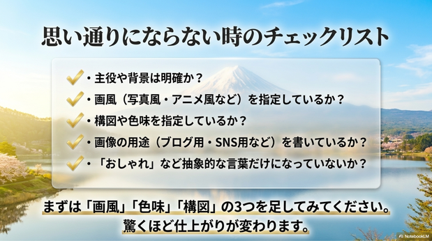 AIアートがうまく作れない時のチェックリスト