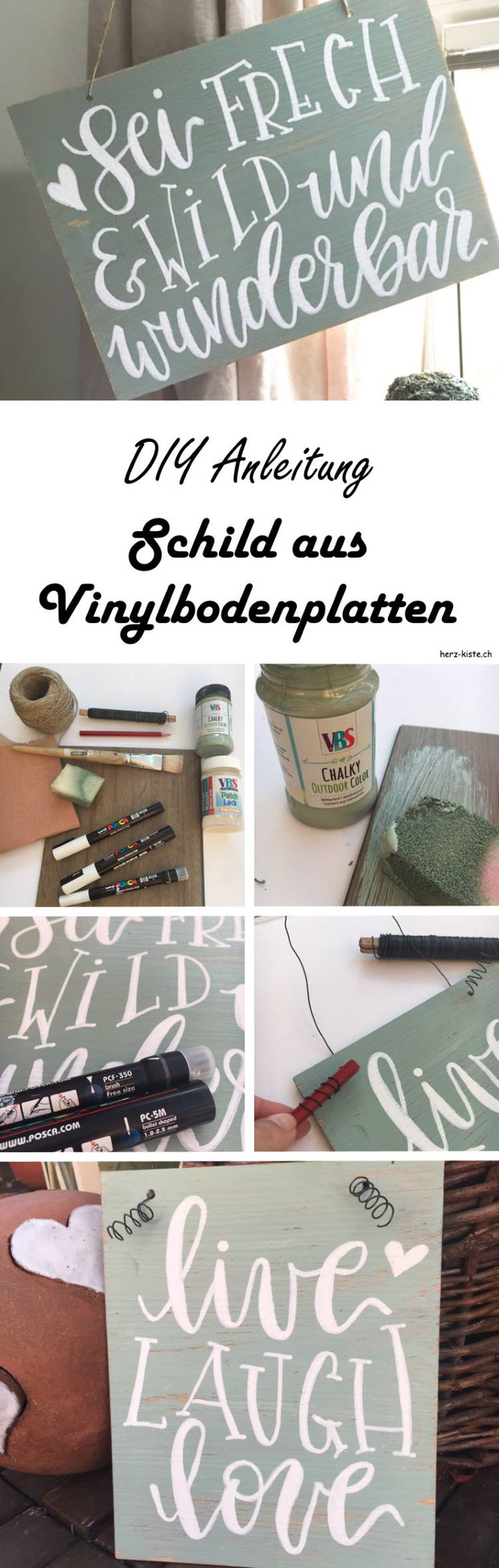 DIY Anleitung für ein Lettering Schild aus Vinylbodenplatten. Erfahre in diesem Beitrag wie du ganz einfach dein eigenes Schild mit Handlettering gestaltest. #Handlettering #Schild #Vinylbodenplatte #selbermachen #Anleitung #Letteringanleitung