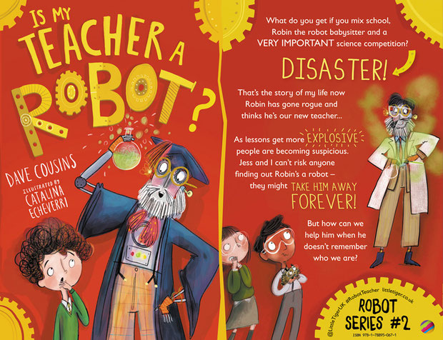 Is My Teacher a Robot? by Dave Cousins. Front cover and blurb.