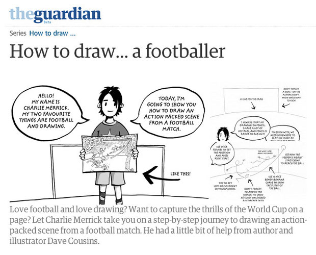 Dave Cousins How to draw a footballer from the Guardian Childrens Books