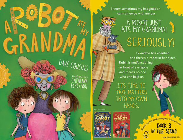 Front and back cover for A ROBOT ATE MY GRANDMA by Dave Cousins