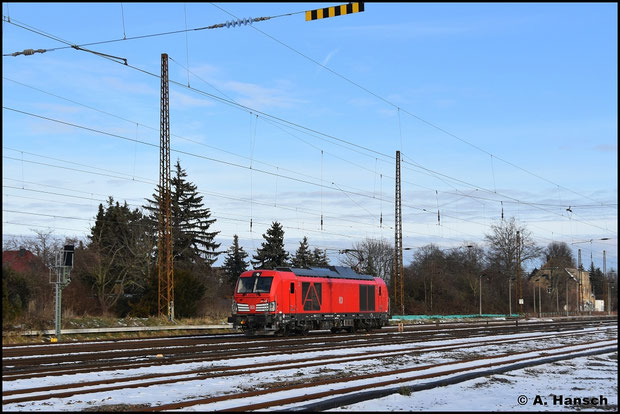 249 034-0 kam am 13. Januar 2026 als Lz durch Leipzig-Wiederitzsch