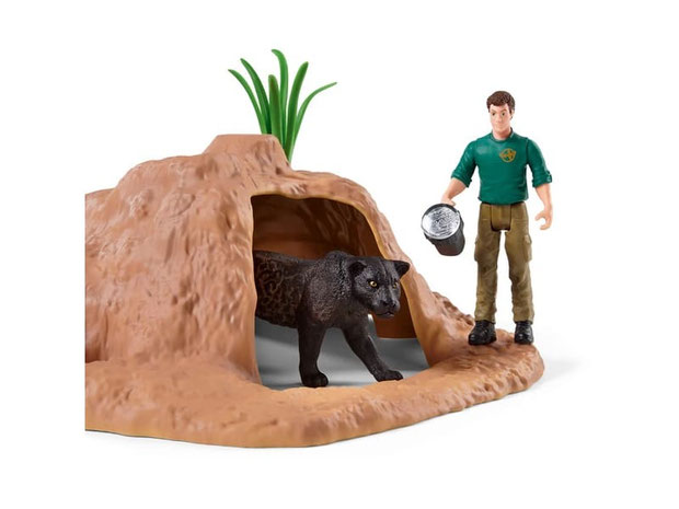 Die Besonderheit im Schleich-Paket 42507 ist, dass der Ranger Steve keine Angst vor dem schwarzen Panther hat.