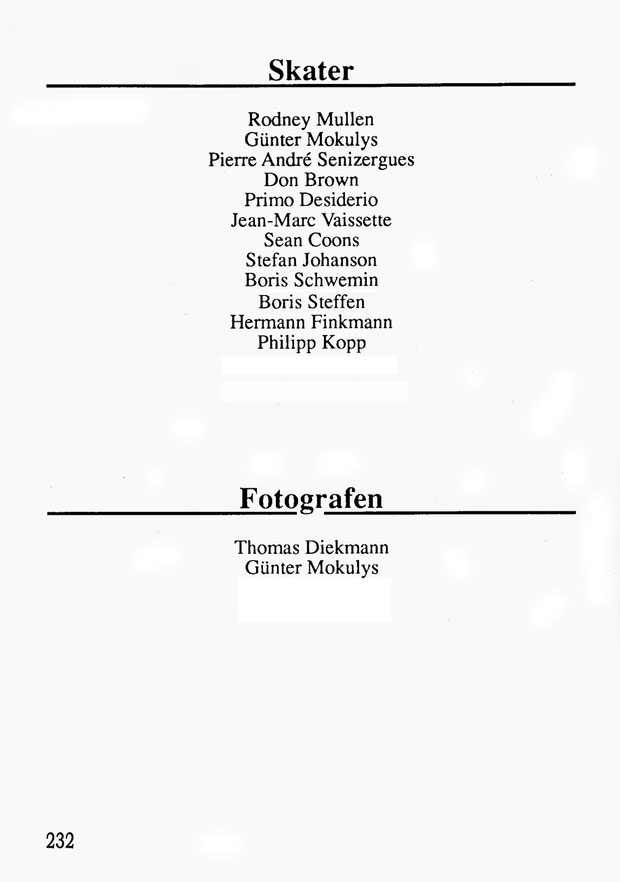 Freestyle Skateboard Buch 1991. Skater / Fotografen.