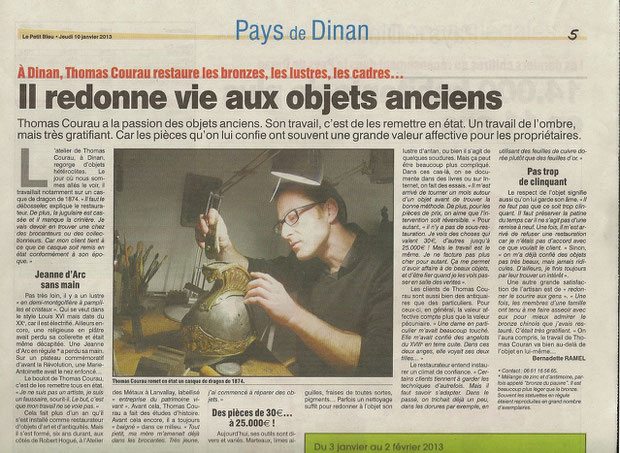 Le Petit Bleu du 10 janvier 2013