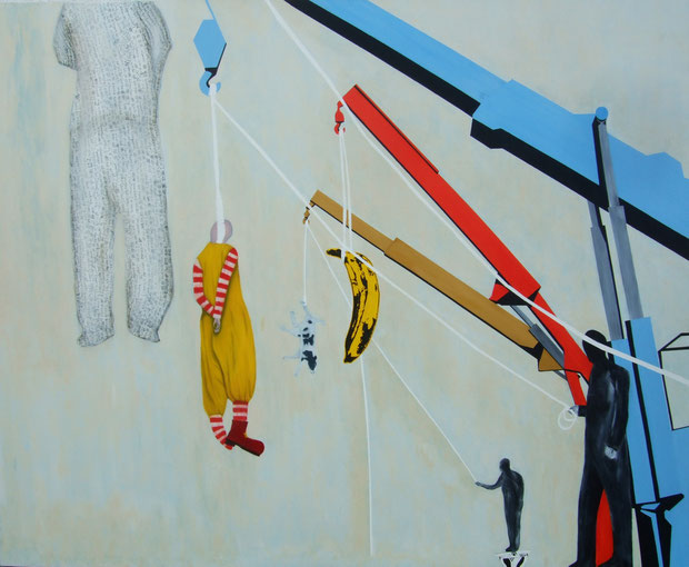 Darling, what shall we eat tonight, Oil on canvas, 160 x 120 cm