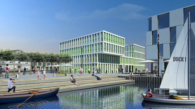 DOCK 1 - PHÖNIX See Dortmund Visualisierung drahtler architekten planungsgruppe dortmund visualisierung
