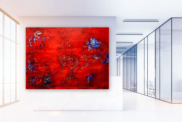 Große Wandbilder, Wohnzimmer, Strukturen, Gold, Rot, Gemälde, großformatig, Moderne Malerei, Moderne Kunst, Acrylbilder, Kunst kaufen, 