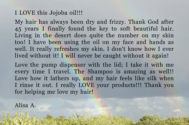 ♔ お便りです❤有り難うございます　★I LOVE this jojoba oil!!!　Alisa A. 様より ★彡