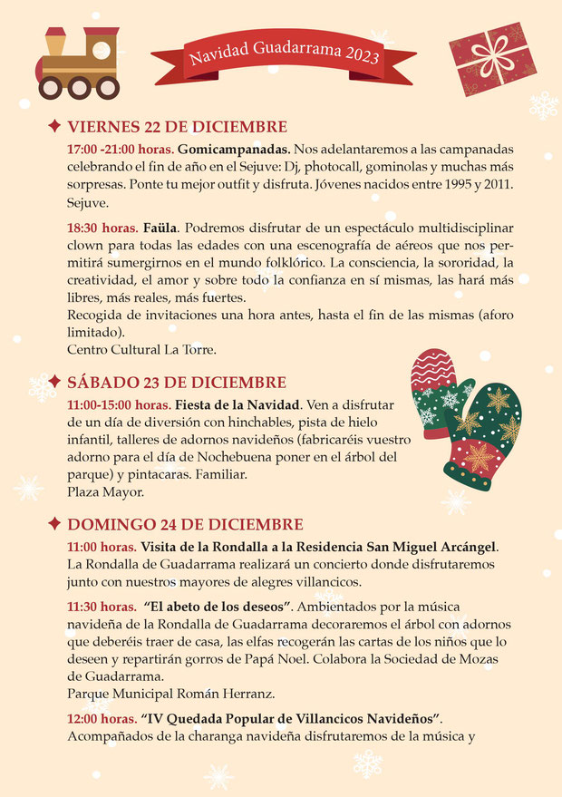 Programa de la Navidad en Guadarrama