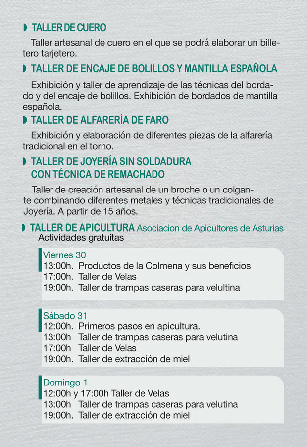 Programa de la Feria de la Ascension en Oviedo