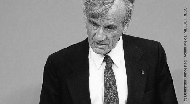 Nobelpreisträger Elie Wiesel sel. A. im Deutschen Bundestag anlässlich des Gedenktages der Opfer des Dritten Reichs.