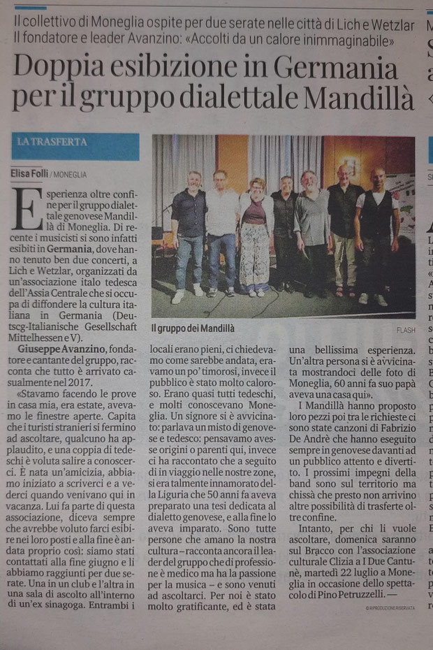 Aus: Secolo XIX, 17.07.2025