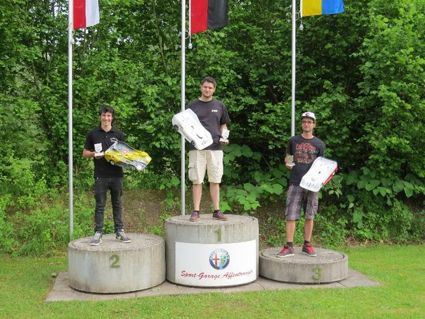Die Sieger 3 Lauf Langenthal, Christian, Oliver und Markus, alle unterwegs mit Motoren, Regler und Lipos von TTB!