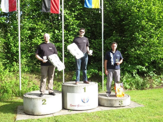 Die Sieger 3 Lauf Langenthal, Christian, Stefan und Pietro, alle unterwegs mit Motoren, Regler und Lipos von TTB!