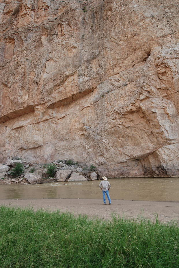 This man helps show perspective as to the enormity of this canyon wall. And that is only a third of the wall in the image.