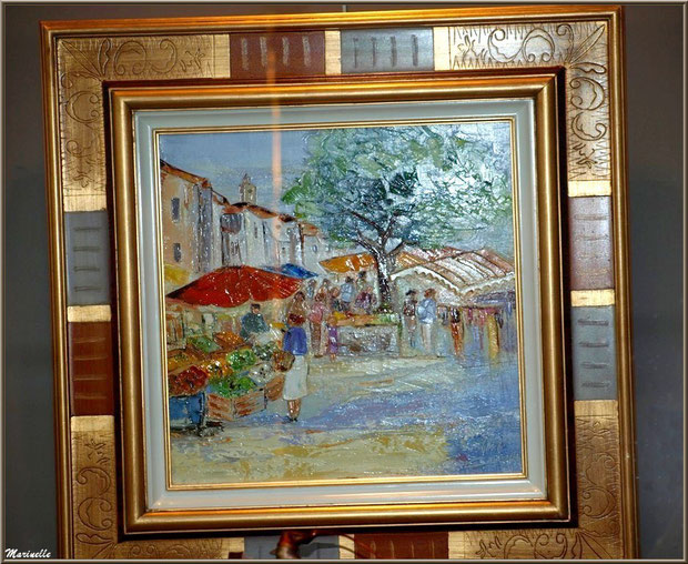 Tableau typiquement provençal dans une des nombreuses galeries d'art dans le centre ville à Saint Rémy de Provence, Alpilles (13)