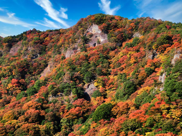 袋田の滝近辺の紅葉