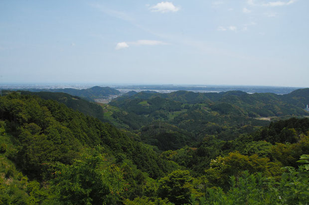 植生が豊かそうな低山が連なる