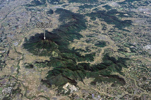 ＃１４　筑波山と筑波山塊　（Google Mapより）