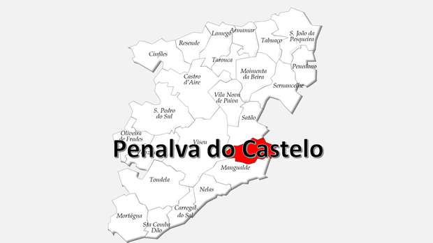 Localização do concelho de Penalva do Castelo no distrito de Viseu