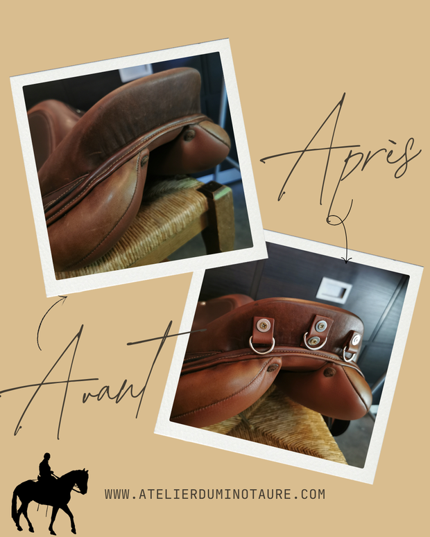 AJOUTER ANNEAUX SELLE CHEVAL EQUITATION RANDONNEE SACOCHE