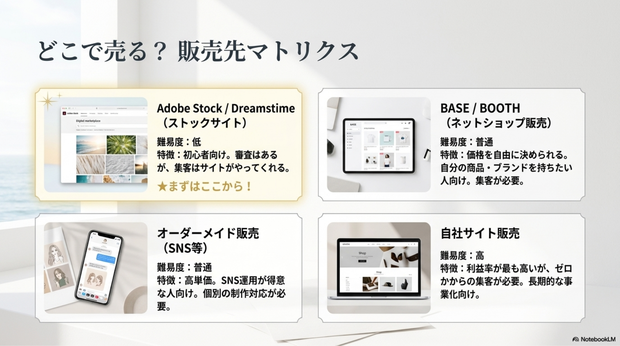 AI画像販売には複数の収益化方法があります