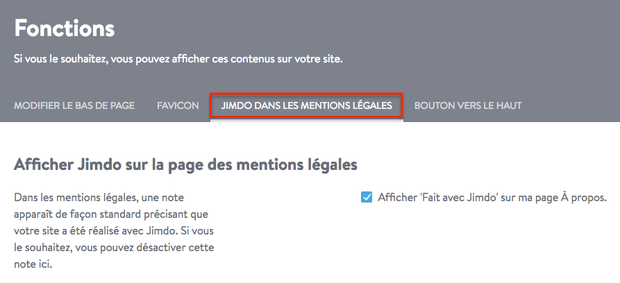 Mentions légales Jimdo