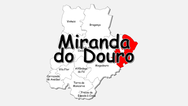 Localização do concelho de Miranda do Douro no distrito de Bragança