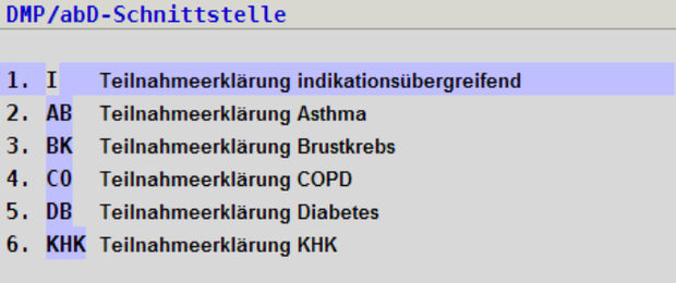 abasoft EDV-Programme GmbH EVA elektronisch verwaltete Arztpraxis Desease Management Programm DMP Teilnahmeerklärung Neu