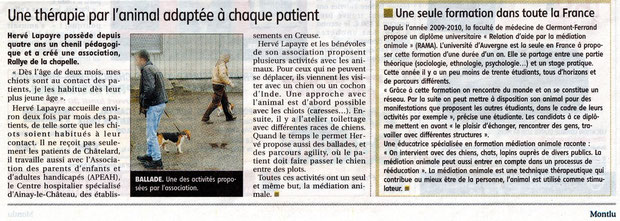 article presse médiation animale