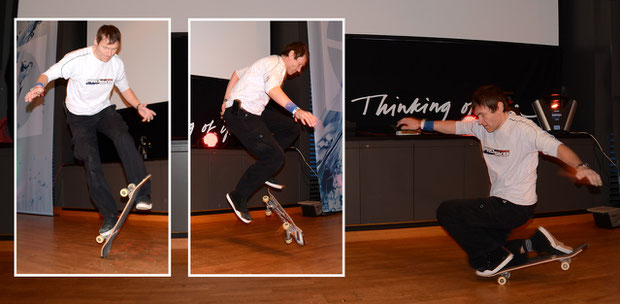 No-Hand 50/50, Railflip, Tucknee Spacewalk von Guenter Mokulys.