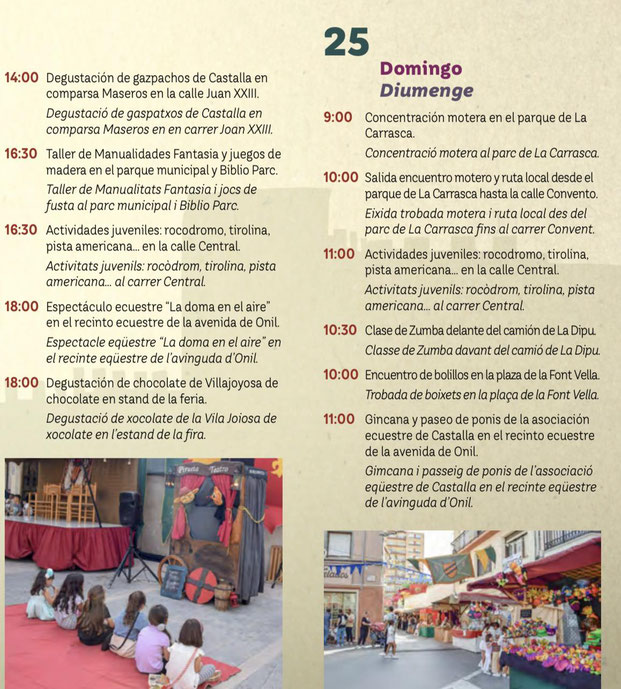Programa de la Feria de San Isidro en Castalla