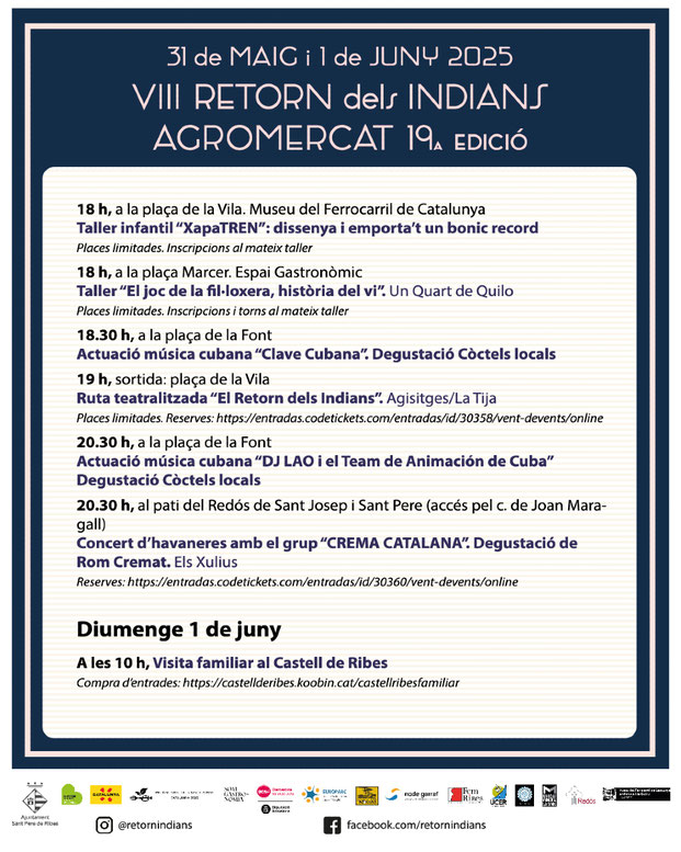 Programa del Retorn dels Indians i Agromercat en Sant Pere de Ribes