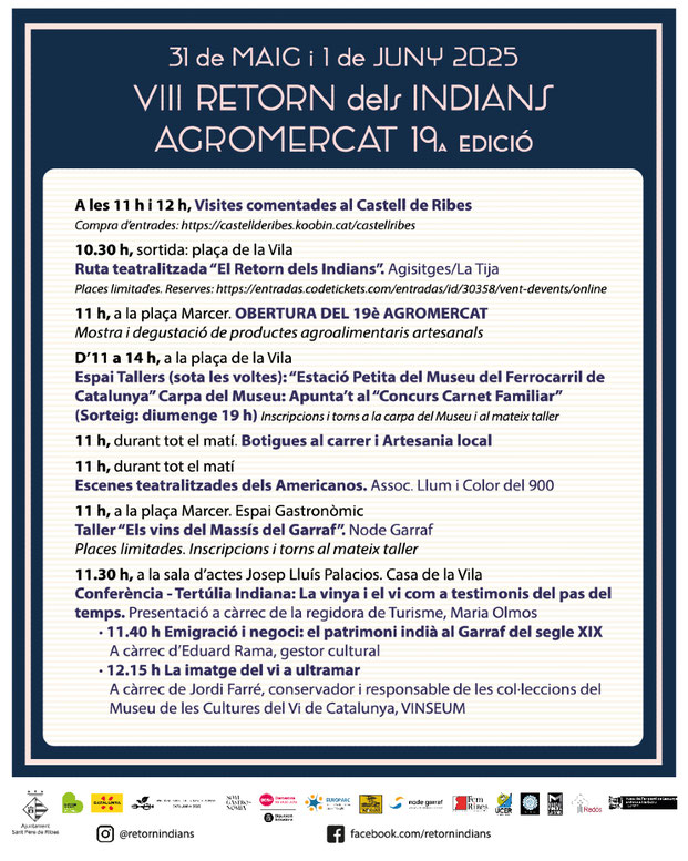 Programa del Retorn dels Indians i Agromercat en Sant Pere de Ribes