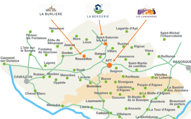 localisation des gîtes welcome to luberon