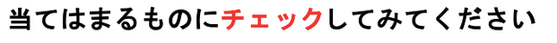 当てはまるものにチェックを入れるためのテキスト