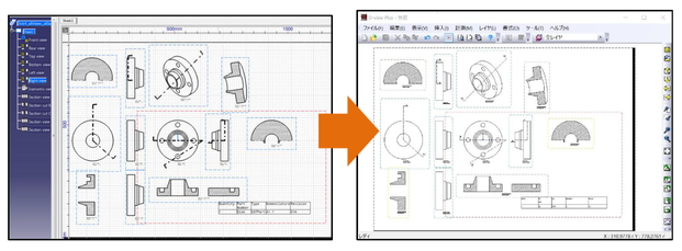 CATDrawingデータを「D-view Plus」にて読込
