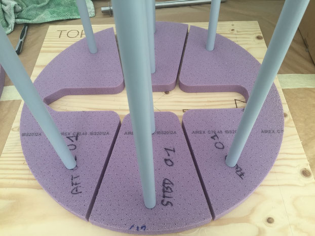 First layer of foam ready