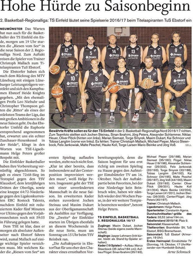 Saisonvorbericht 2016/2017