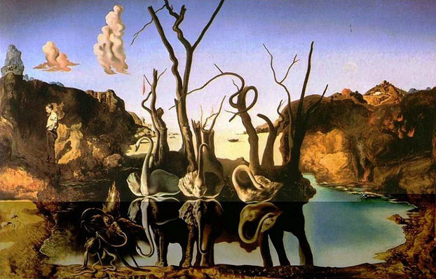 Salvador Dalí, "Cigni che riflettono elefanti" (1937)