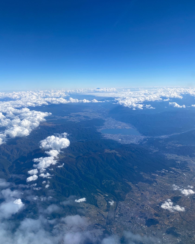 諏訪湖と富士山