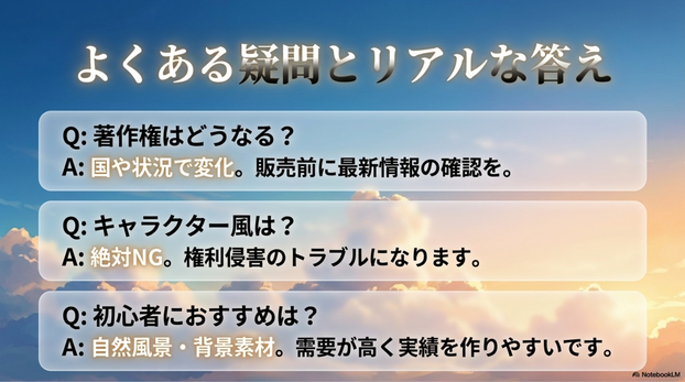 Q. ChatGPTで作った画像は販売できますか？ はい。販売可能です。ただし著作権や商標権など第三者の権利を侵害しないことが前提になります。