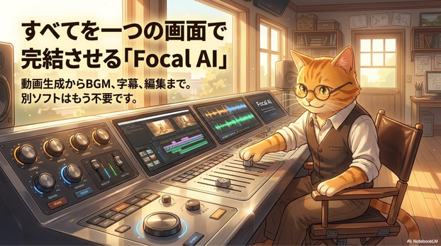 AI猫動画の編集もFocal内だけで完結