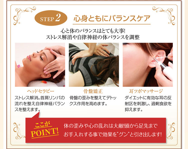 痩せる耳ツボ 骨盤矯正 ヘッドセラピーの施術
