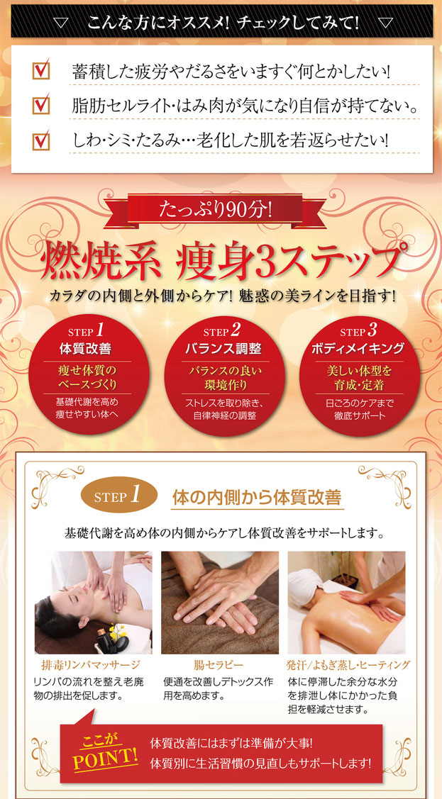 脂肪燃焼 ダイエット痩身 美脚のチェック