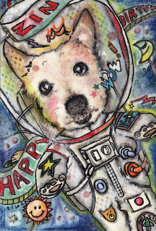 似顔絵:ZINくんの宇宙旅行