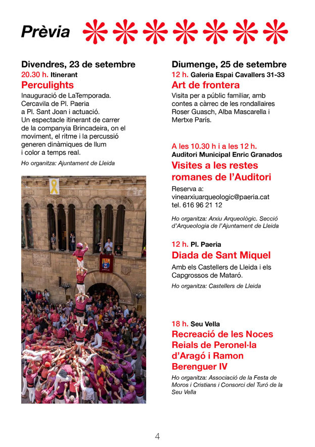 Programa de las Festes de la Tardor en Lleida