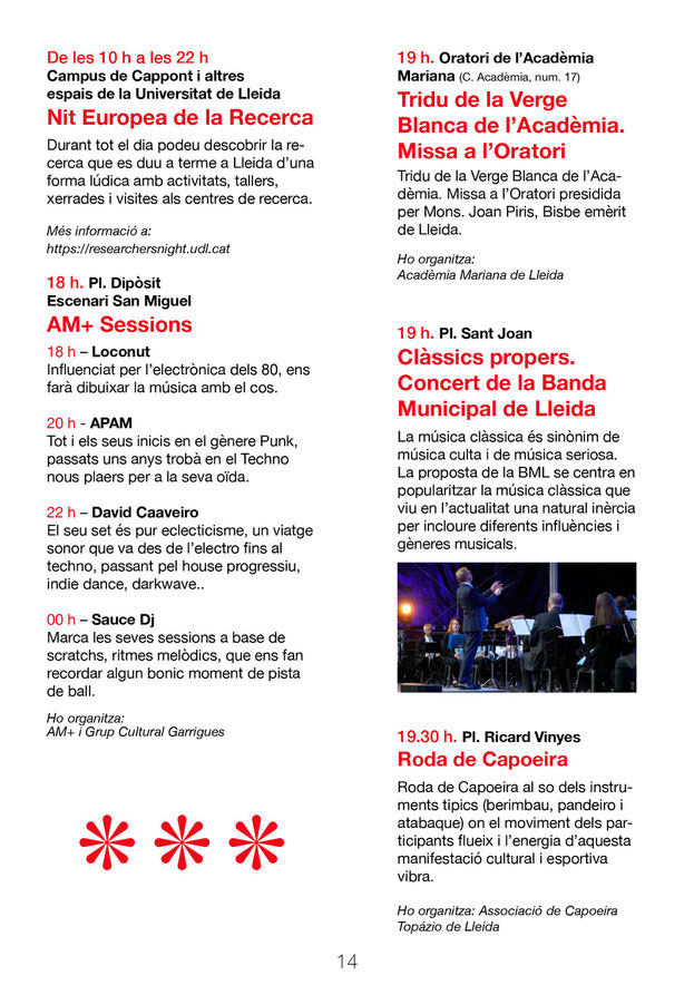 Programa de las Festes de la Tardor en Lleida