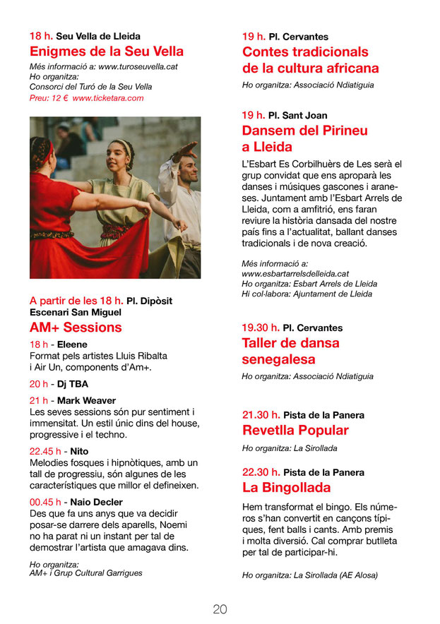 Programa de las Festes de la Tardor en Lleida